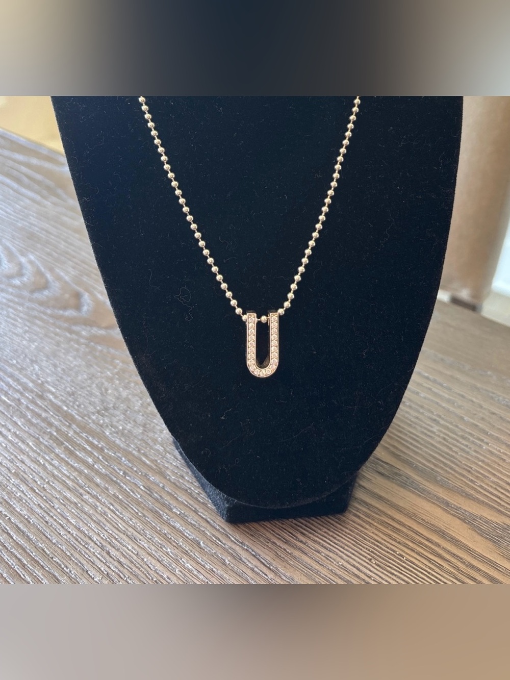 LAGOS Sterling & Diamond Caviar Spark Collection U Pendant Necklace, 16-18". NWT